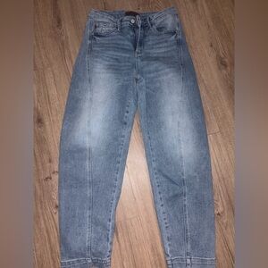 Judy Blue High Waist Side Panel Barrel Leg Denim Jeans size 27 (5)